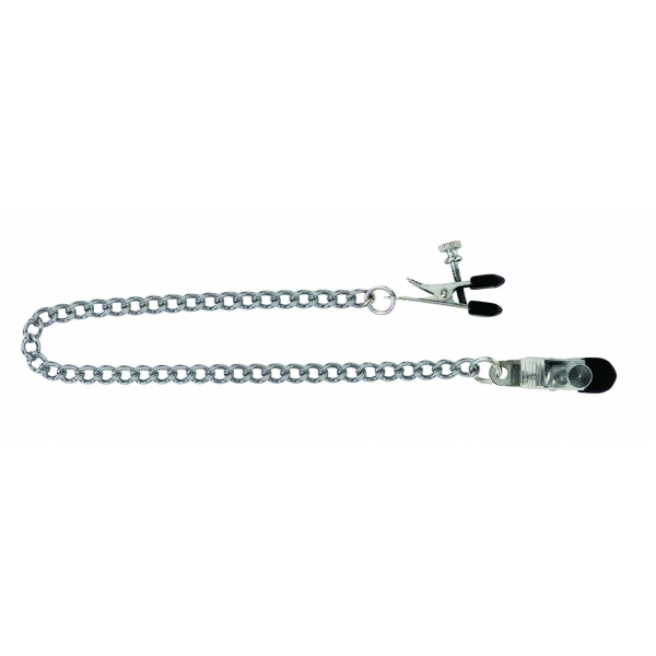 Adjustable Broad Tip Nipple Clamps with Link Chain