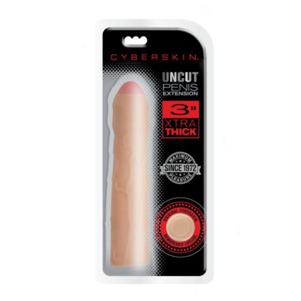 CyberSkin® 3" Xtra Thick Uncut Transformer Penis Extension - Light - Image 5