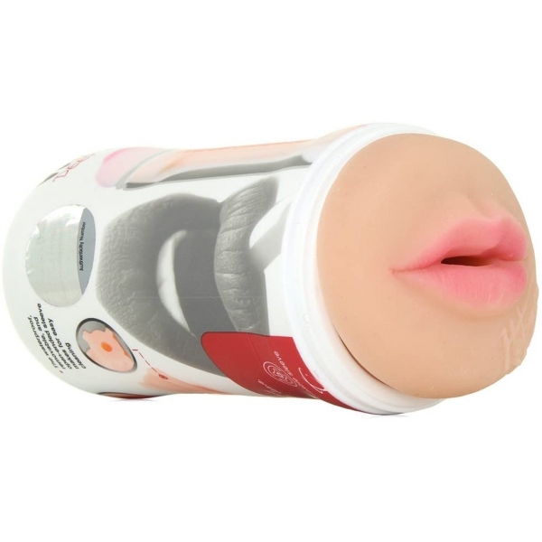 CyberSkin® Vulcan Deep Throat Stroker - Cream - Image 4