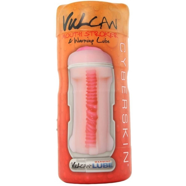 CyberSkin® Vulcan Pussy Stroker with Warming Lube - Cream - Image 2