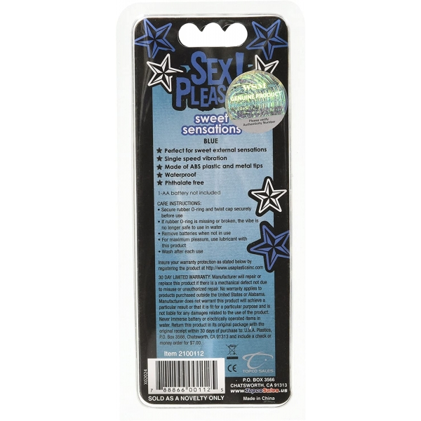 Sex Please! Sweet Sensations Vibrator - Blue - Image 2