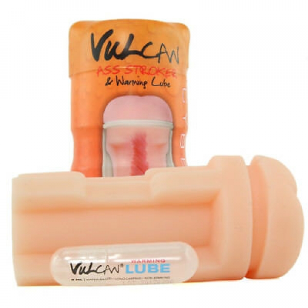 CyberSkin® Vulcan Ass Stroker with Warming Lube - Cream - Image 3
