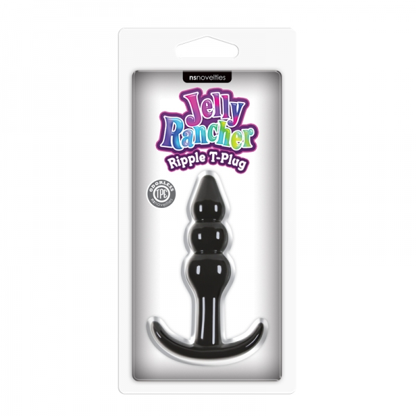 Jelly Rancher T-Plug - Ripple Butt Plug - Black - Image 2