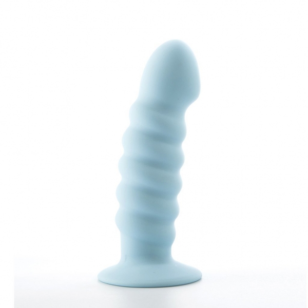 Ribbed Silicone Dong with Suction Base